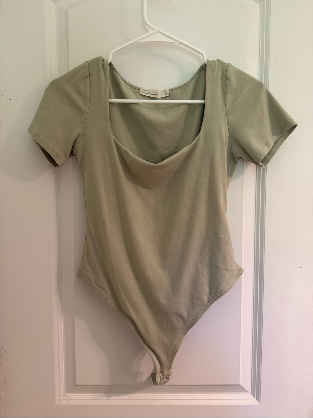 Sage Green Short Sleeve Scoop Neck Bodysuit